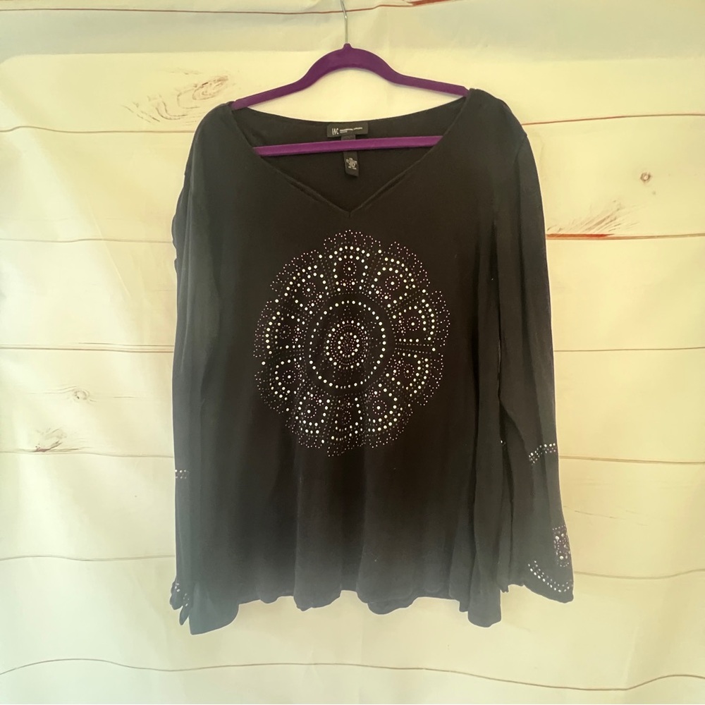 Black Embellished Women's Top size 2x
